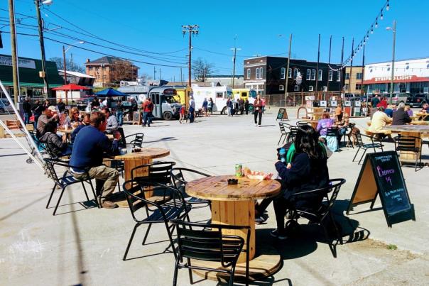 Choose from a variety of cuisines at Knoxville’s Food Truck Park, a popular low-cost option for dining out