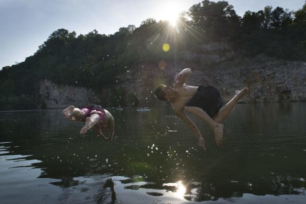 Meads Quarry jumping swimming