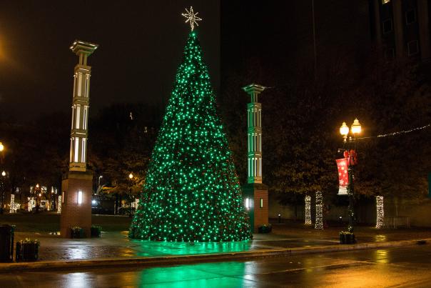 Lighted Christmas Tree at Krutch Park