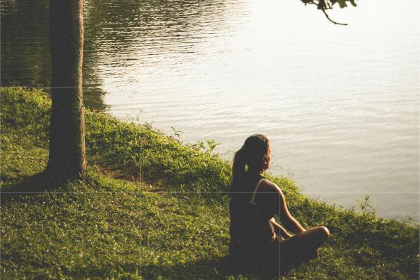 Woman by water