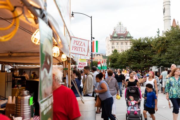 Crowd of people at La Festa Italiana
