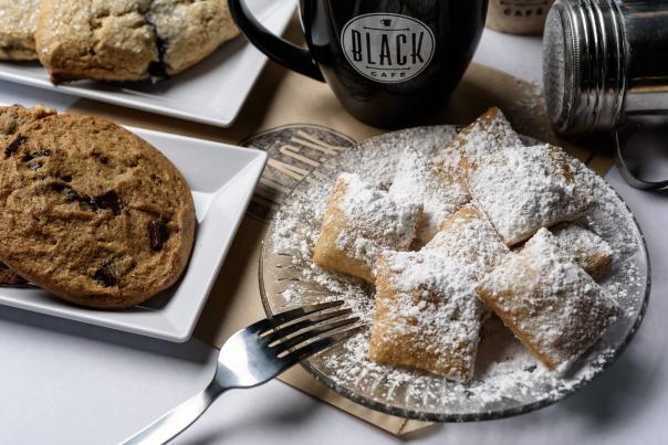 Desserts and coffee at Black Cafe in Lafayette, LA