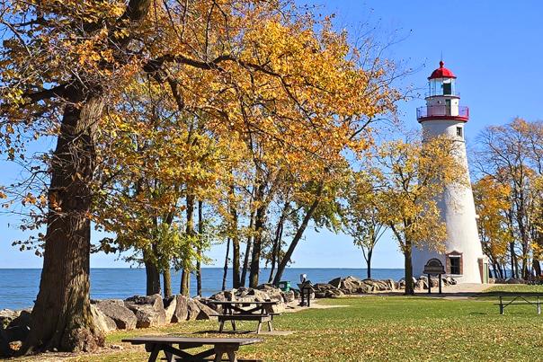Marblehead Lighthouse Fall Leaves