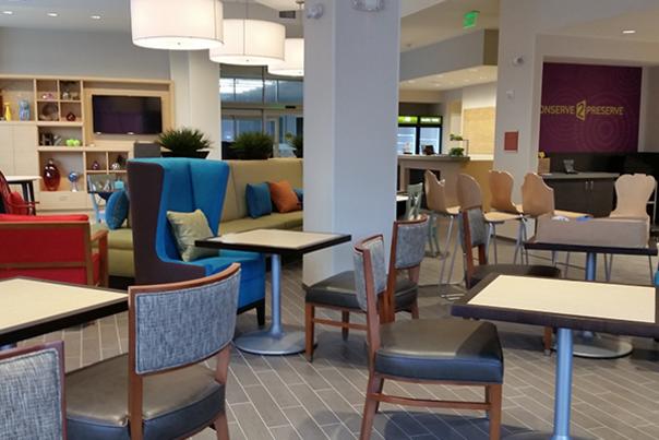 Lobby of the Home2 Suites in Downtown Eugene