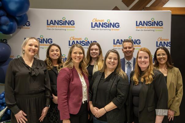 A group photograph of the sales and services team at Choose Lansing