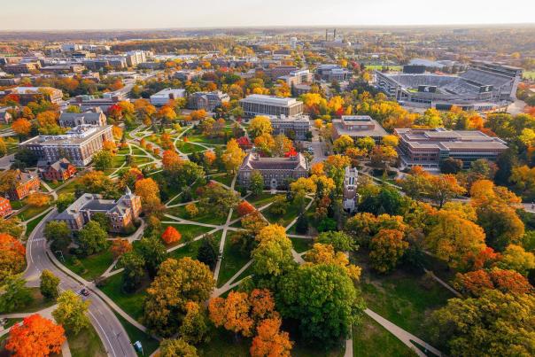 A drone shoot of Michigan State University Campus