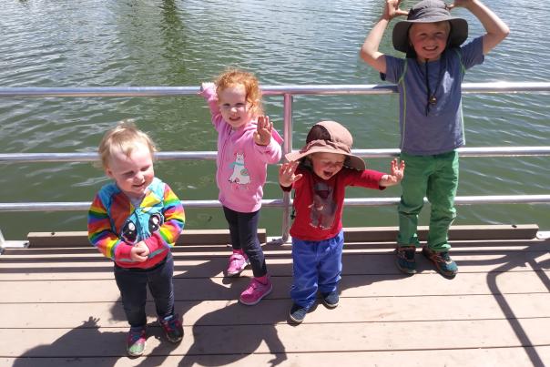 Fun on the Huck Finn Pond Fishing Bridge