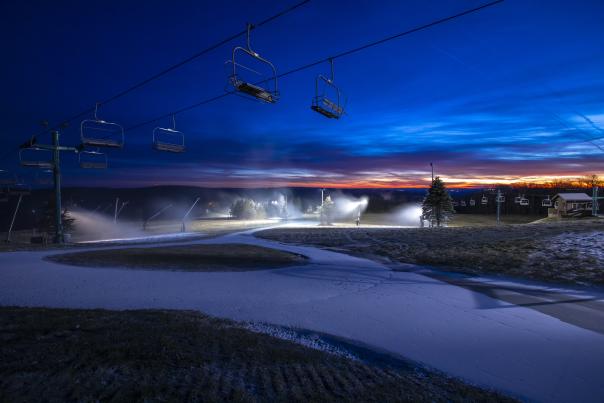 Snowmaking equipment at Seven Springs Mountain Resort