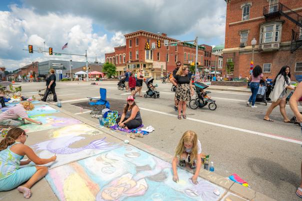 Somerset welcomes the bright and colorful Uptown Chalk the Block Festival July 26-28, 2024.