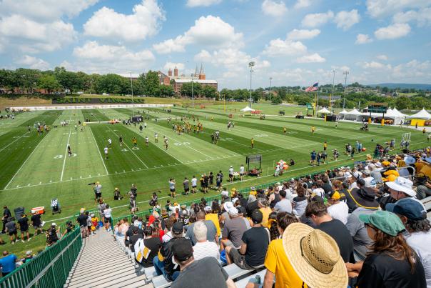 The Pittsburgh Steelers Training Camp field at Saint Vincent College