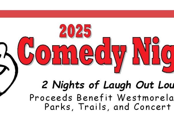 Westmoreland County Parks and Recreation Citizens Advisory Board (CAB) and the Westmoreland Heritage and Five Star Trail Chapters are hosting two Comedy Night fundraisers in 2025! The shows will be held on Friday, March 7 and Saturday, March 8 at The Venue at Live! Casino Westmoreland Mall.