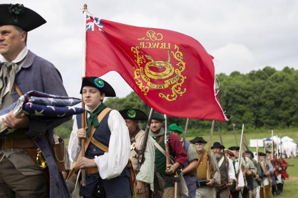 Reenactment of Revolutionary War Militia