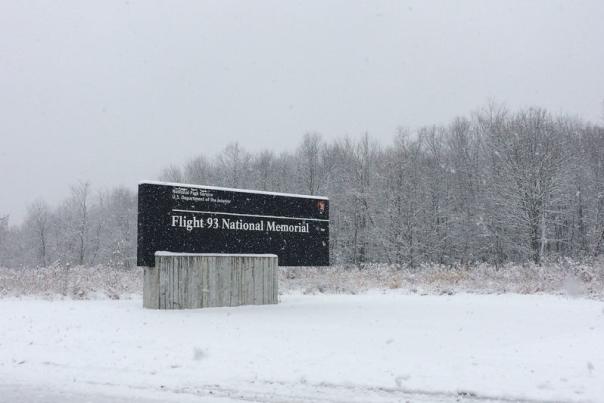 A sign at the entrance to the Flight 93 National Memorial near Stoystown.