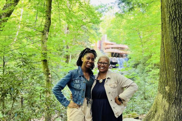 Lauren and Laurita Portee visit Fallingwater in Mill Run