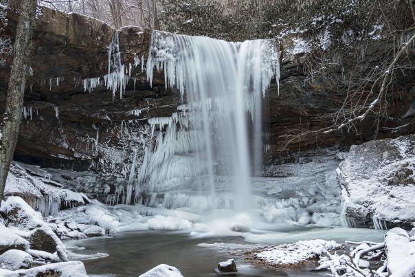 Cucumber Falls during Winter