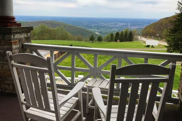 View from the porch at The Historic Summit Inn