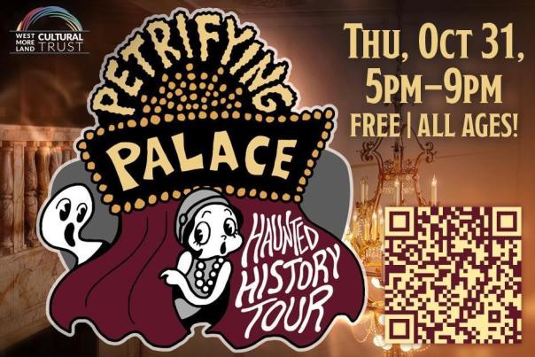 Guests will discover the ghostly past of The Palace Theatre with exclusive, spine-chilling guided tours, led by Stage Right on Thursday, Oct. 31, 2024.