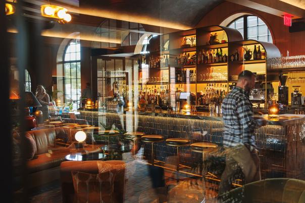Interior scene of The Manchester Hotel in the Distillery District in Lexington, Ky.