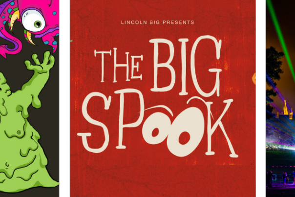 A banner showing the logos for Halloween events in Lincoln