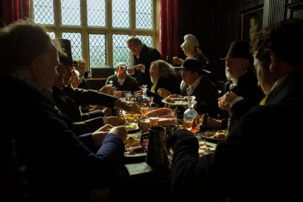 picture of people gathered together at a dinner in Peterloo