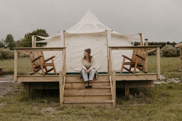 Girl at Glamp Site by Hemlock