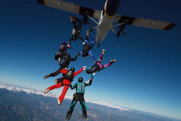 Group sky diving