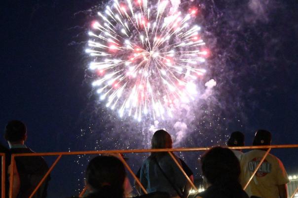 People watching fireworks