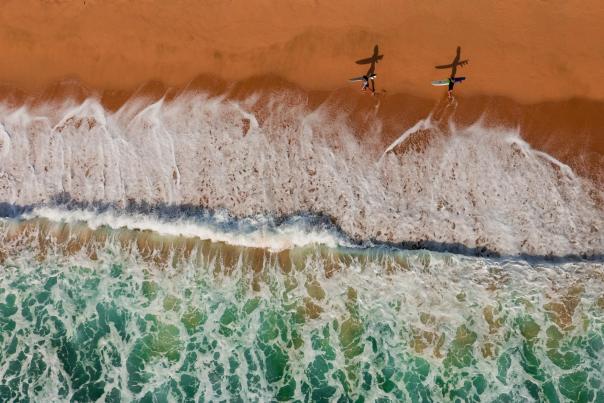 fotografía aérea de una playa de los cabos