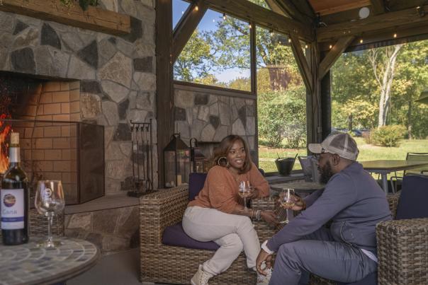 Couple at Cana Vineyards in Middleburg, Virginia