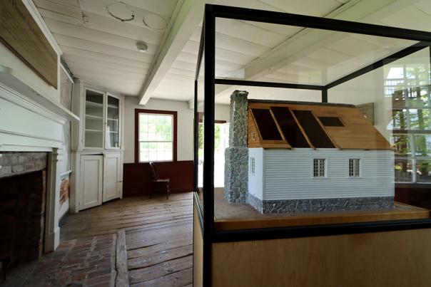 A model of Mackinac Island’s McGulpin House sits inside the historic, 18th-century home on Market Street.