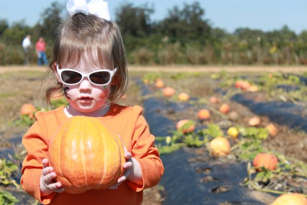 Fall Pumpkin and Child