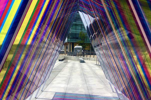 Immersive walk-through structure, No. 4, on display at MediaCityUK