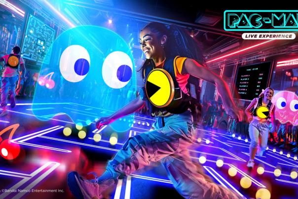 Group enjoying the Pac-man live experience in manchester