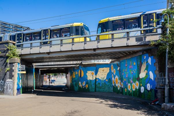  New mural by artist Tasha Whittle for Cornbrook Tram Station reveals the  forgotten histories and the natural environment of the area