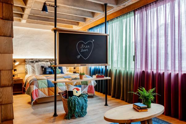 Spacious bedroom at Treehouse Hotel Manchester