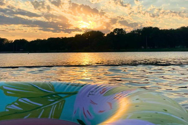 Colorful Intertube on Tuttle Creek Lake
