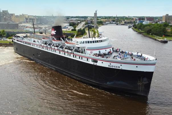 S.S. Badger and Manitowoc Shoreline