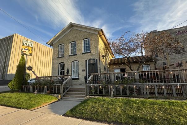 Stage Door Pub at Sunset in Manitowoc