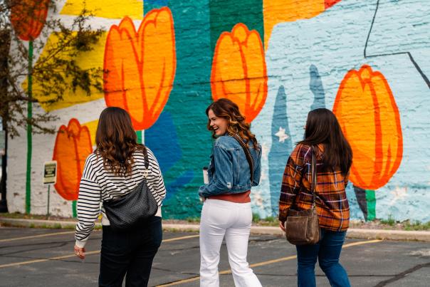 Ruth West Mural with Models 2025 Cameron Shoot