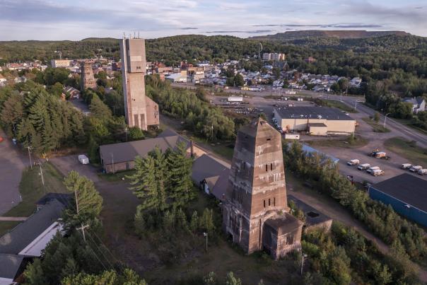 An aerial view of the Cliffs shaft mine in Ishpeming, MI