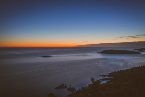 Aerial view of Lake Superior from Sugarloaf Mountain in Marquette, MI
