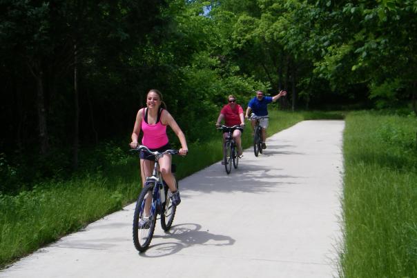 Bonnie Wenk Park-people biking on trails