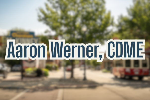 Aaron Werner has earned his CDME badge