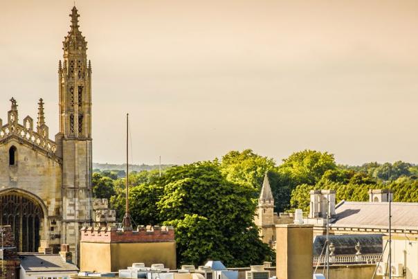 Cambridge skyline with the iconic King's College Chapel.