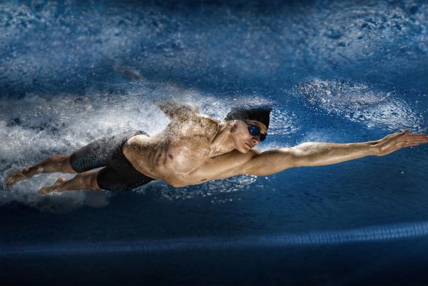 Male swimmer in Olympic pool