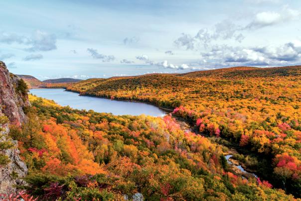 Fall colors at Lake of the Clouds, located in Michigan's Upper Peninsula, USA
