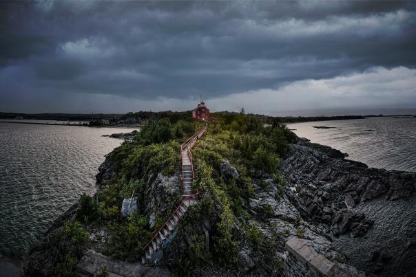 Marquette Harbor Lighthouse, located in the Upper Peninsula of Michigan