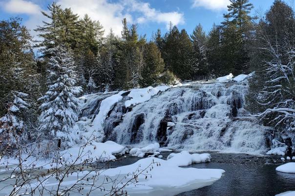 Winter at Bond Falls, located in the Upper Peninsula of Michigan