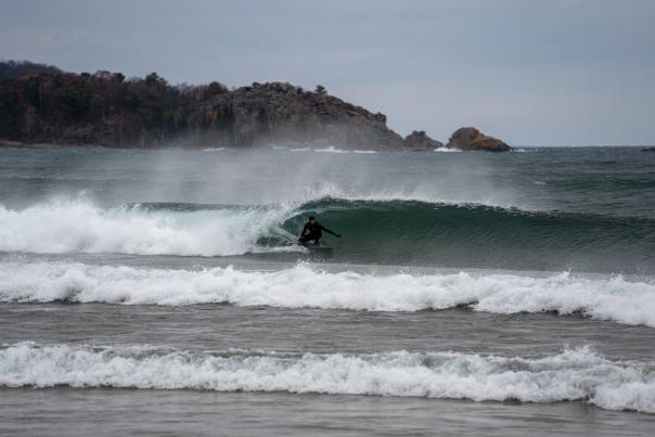 Surfer in Lake Superior, located in Michigan's Upper Peninsula