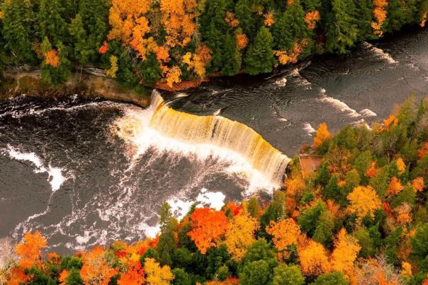 Fall at Tahquamenon Falls, located in the Upper Peninsula of Michigan